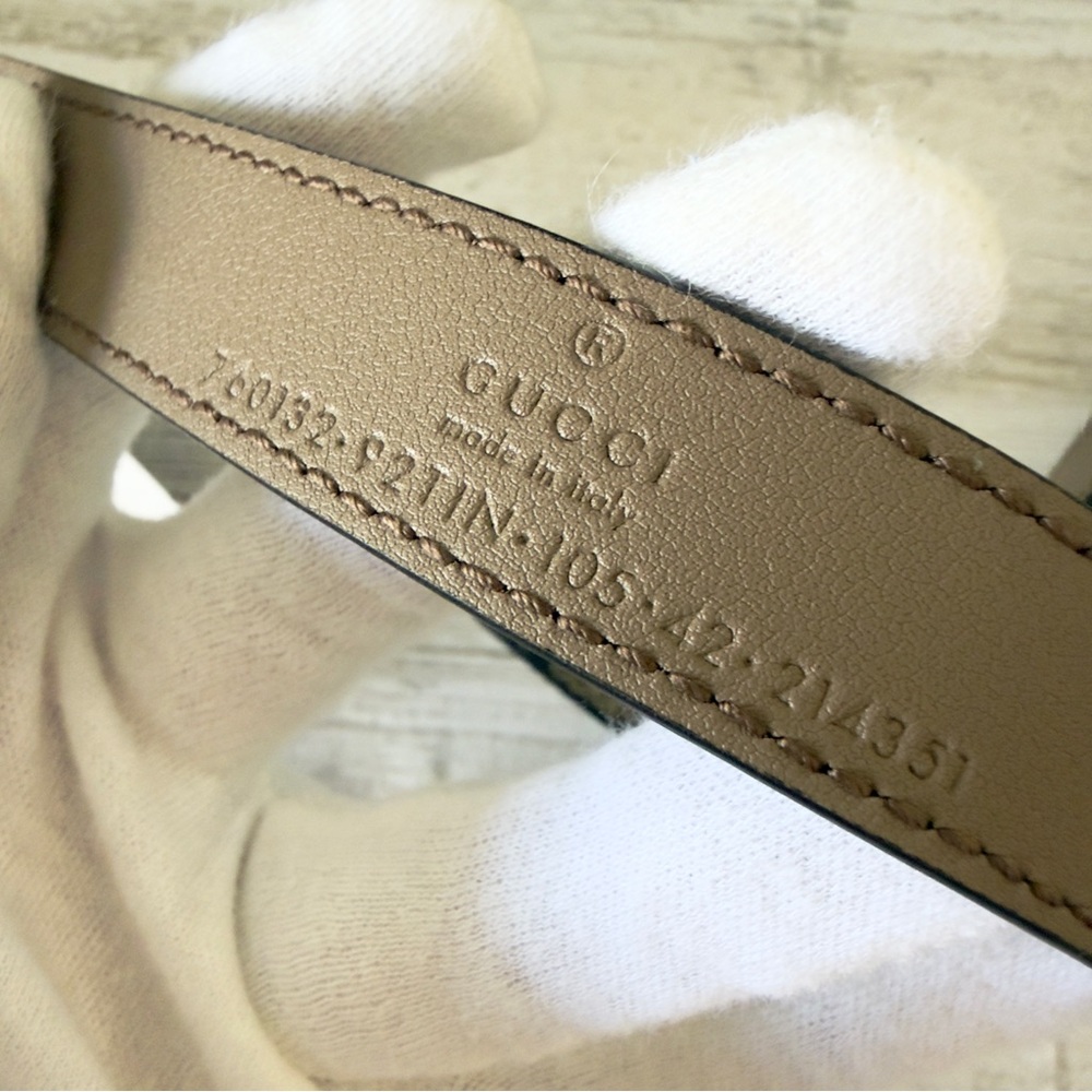 New Gucci GG Supreme canvas leather women belt, size 105cm, US 42 - Picture 4 of 5